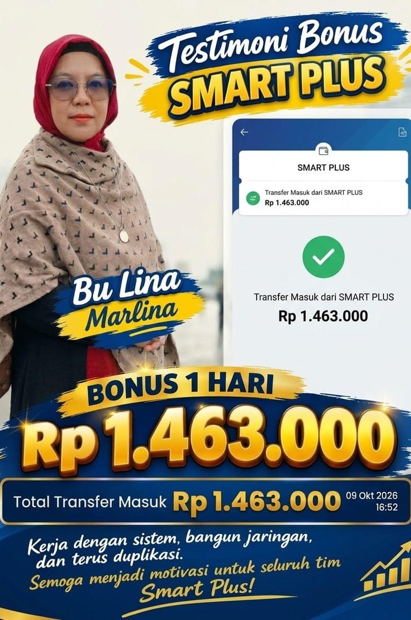Testimoni Bonus SmartPlus - Bu Lina Marlina Rp 1.463.000